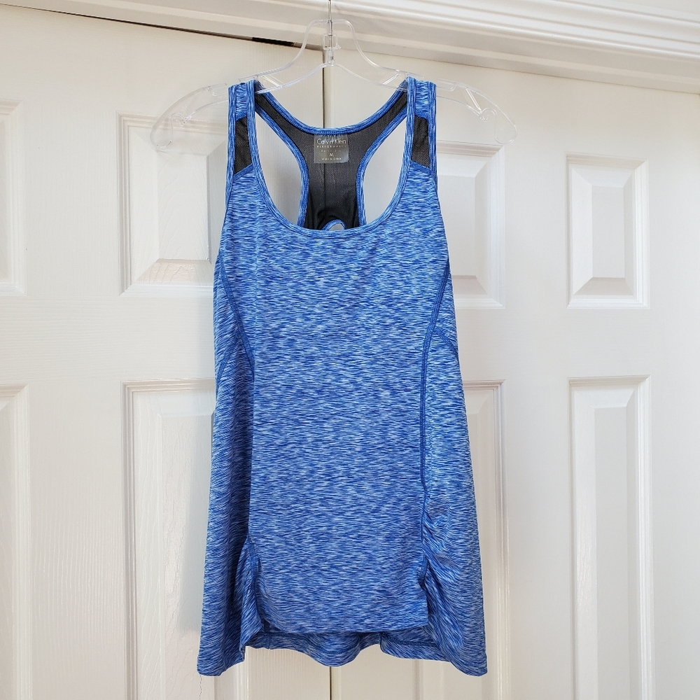 Calvin Klein Blue Racerback Tank Top MEDIUM